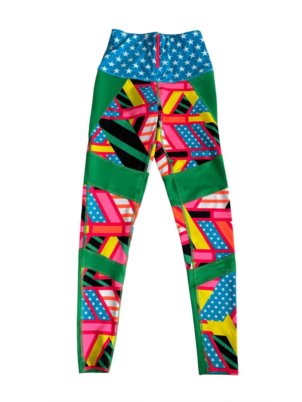 Zumba Green Multicolor Athletic Leggings